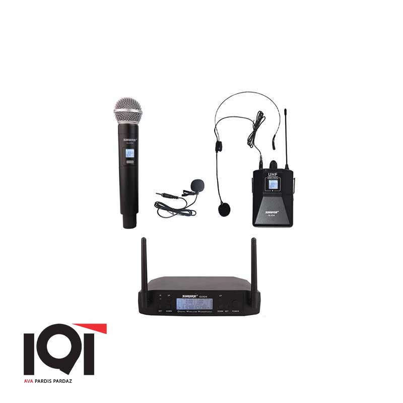 میکروفن-بیسیم-دستی-یقه-ای-شور-GLX-D4 میکروفن بیسیم دستی یقه ای شور GLX-D4